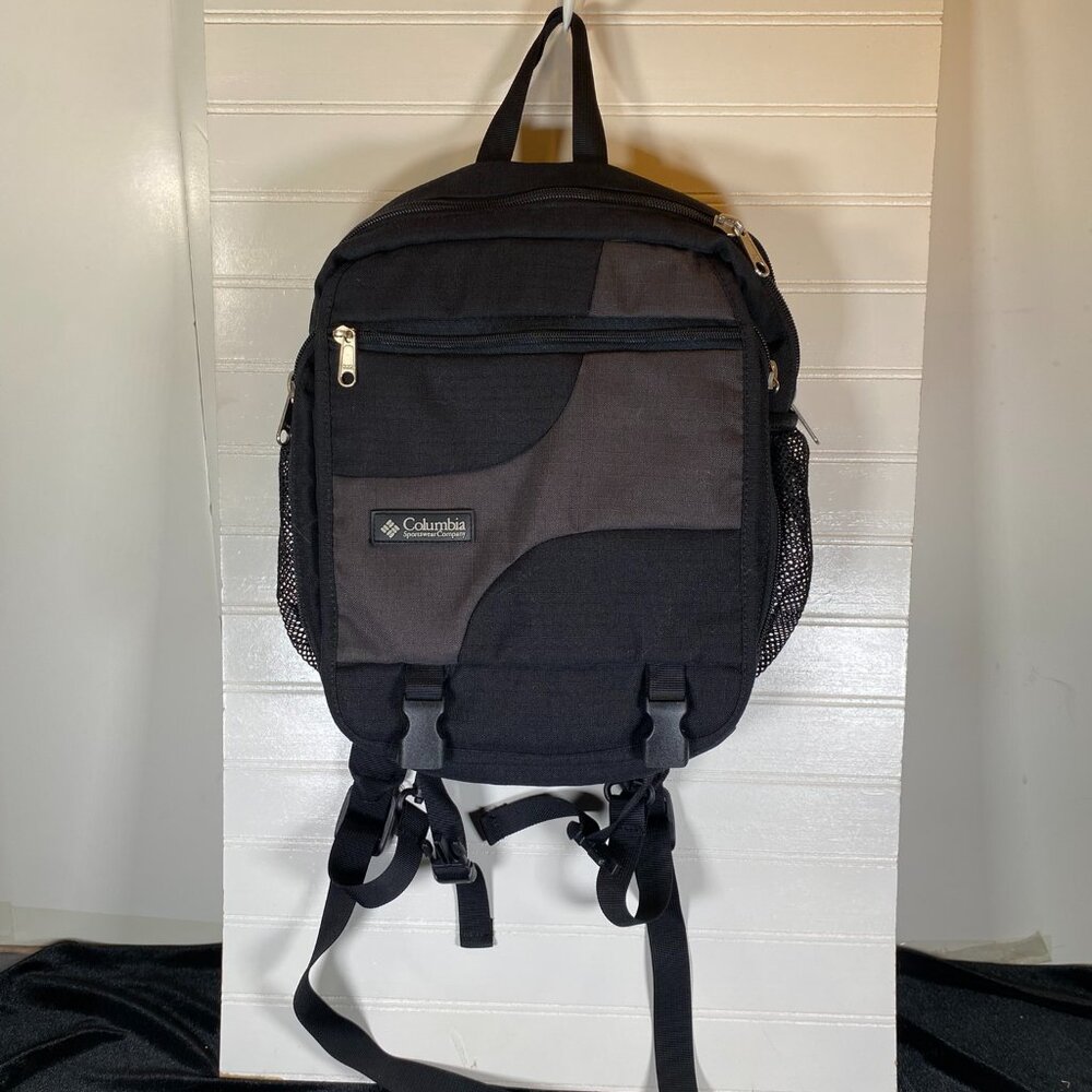 Vintage Columbia Black Soft Backpack- Willow Creek Shade Tote C 2125-094, good c